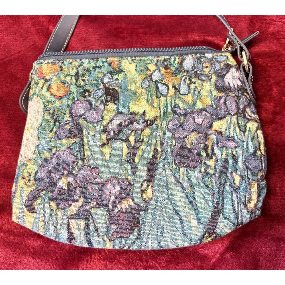Signare Tapestry Crossbody Bag Blue Green Woven Landscape Shoulder Purse